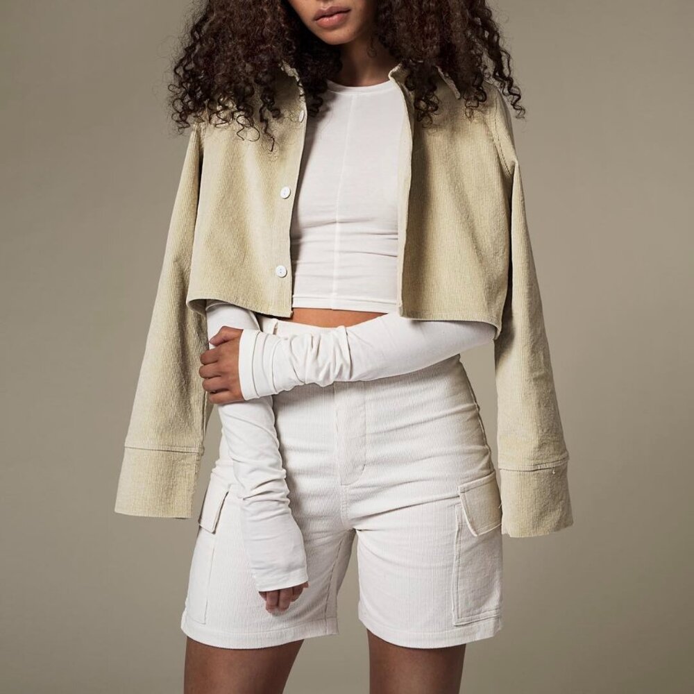 Nicki Studios White Manchester Shorts